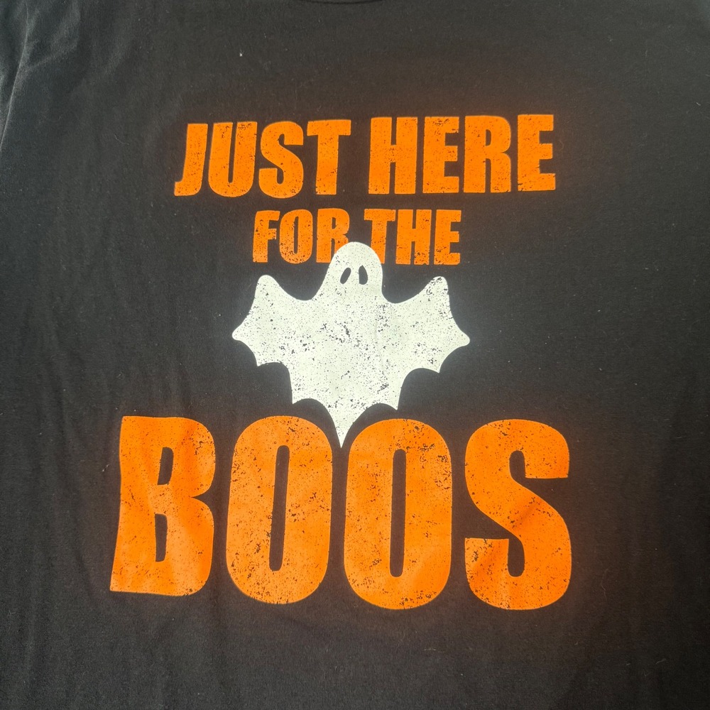 Mission Ridge Mens XL Halloween‎ T Shirt Just Here For The Boos Ghost Tee